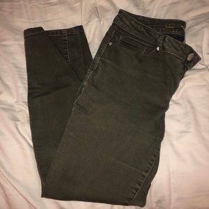 Army Green Cropped Jeans